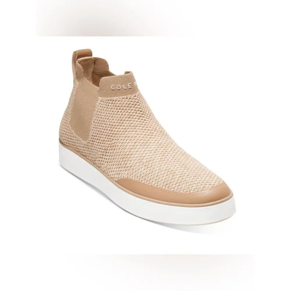 Cole Haan Nantucket Taupe Knit Ankle Pull On Chelsea Boots Shoes NWT~ Size 7
